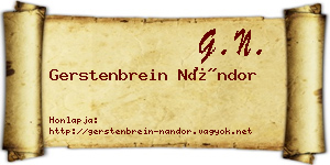 Gerstenbrein Nándor névjegykártya