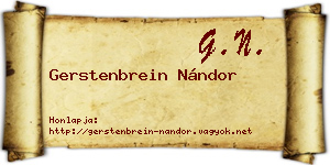 Gerstenbrein Nándor névjegykártya